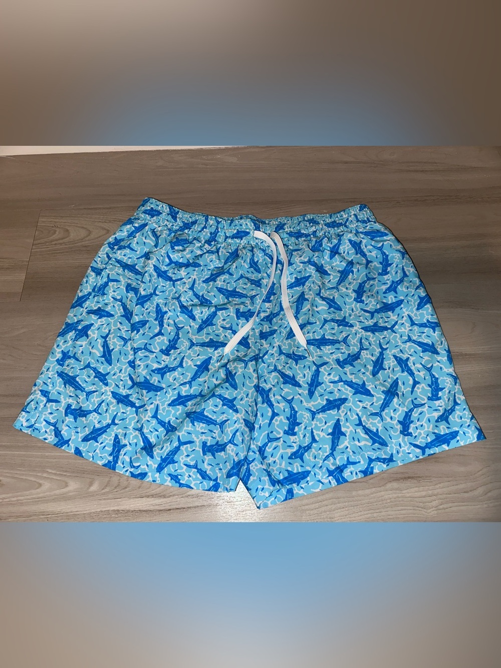 Chubbies Blue Shark-Print Men's Swim Shorts
